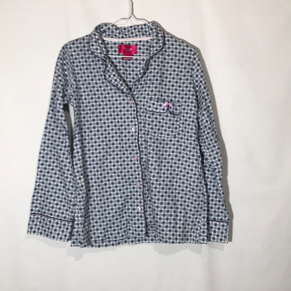 Victoria Secret Blue And White Pajama Top Size XS